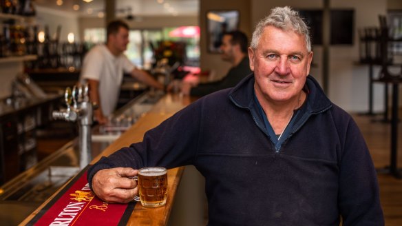 Dairy farmer Paul "Dick" McAlpine, new co-owner of the Woodside Beach Hotel in South Gippsland.