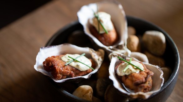 Southern-style fried oysters. 