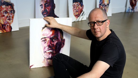 Matthew Sleeth at an exhibition of Myuran Sukumaran's art in 2014.