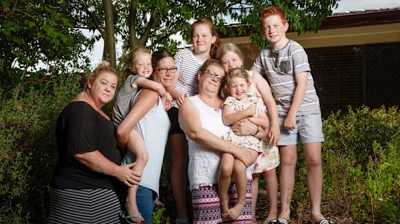 Norman's descendents (from left) Kara Heinl, Charlee Solway (5), Haley Solway, Makayla Heinl (12), Jan Pearson, Maddie Solway (7), Izabel Solway (3) and Jordan Heinl (12).