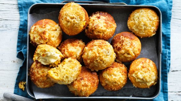 Get baking: Omit the chilli from Helen Goh's cheesy cornbread muffins (or loaf) and you have a lunchbox-ready snack.