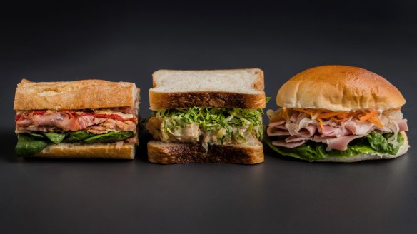 Lunch lurches from cute sandwiches to hot smoked trout with green sauce and capers.