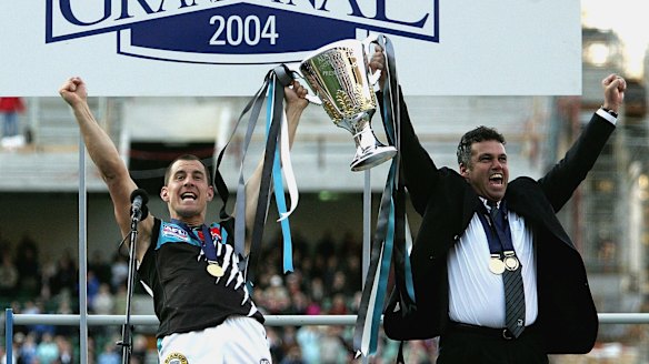 Port Adelaide and Mark Williams, right, was the subject of one of Caroline Wilson's most memorable columns. 