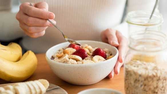 Oats in the form of porridge make a healthy breakfast. 