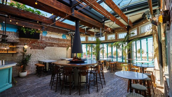 The Esplanade Hotel's front terrace, with a retractable roof.