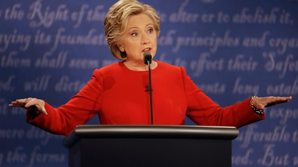 Hillary Clinton. And the background. 