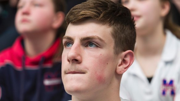 Chad Horton watches his brother at MSAC in Albert Park.