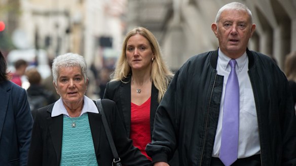 Jo Cox's mother Jean, sister Kim and father Gordon arrive for Thomas Mair's sentencing.