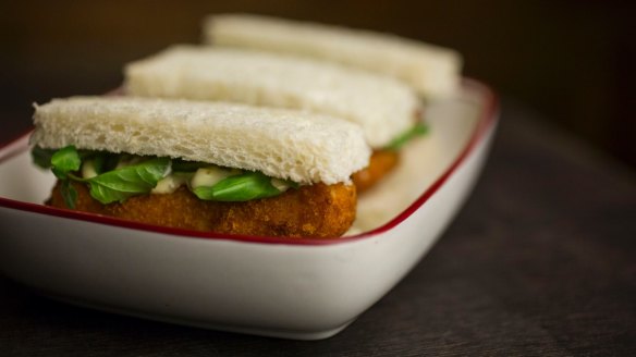 Classic British comfort food: fish Finger sandwiches.
