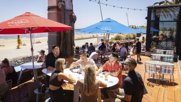 The downstairs deck at Stokehouse in St Kilda.