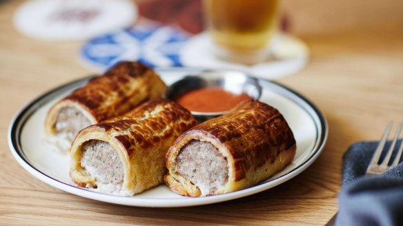 House-made sausage rolls.