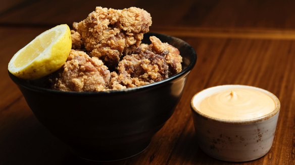 Karaage chicken and chilli mayo at Osaka Trading Co. in Forest Lodge.