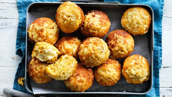 Split and butter these savoury muffins straight from the oven.