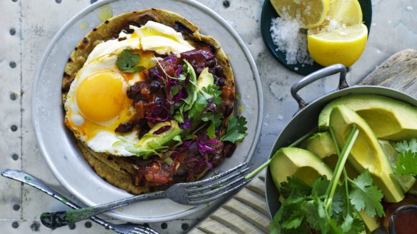 Put an egg on it! Chilli-fried black beans.