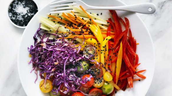 Adam Liaw's rainbow salad is rich in lycopene.