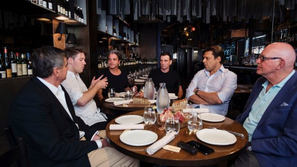 The panel (pictured from left): Neil McGuigan, Banjo Harris Plane, Peter Bourne, Giovanni Paradiso, Nick Hildebrandt and Chris Morrison in conversation at Monopole.