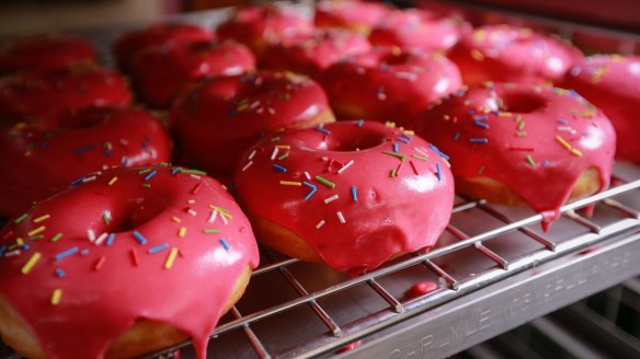 Doughnuts decorated with house-made sprinkles.