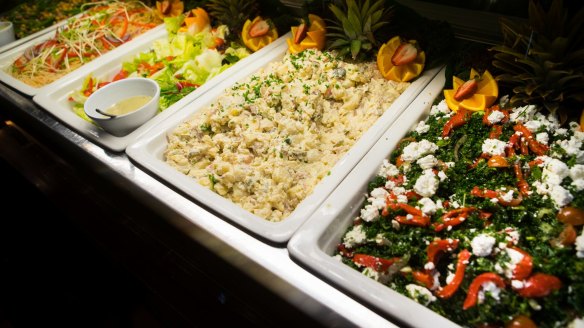 International salads from the buffet. 