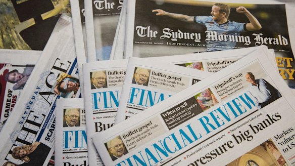 Fairfax Media owns The Sydney Morning Herald, The Age and The Australian Financial Review.