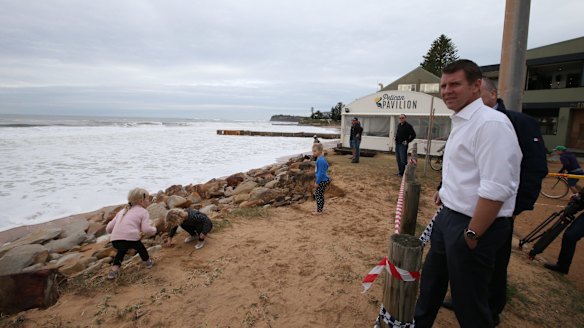 Premier Mike Baird at Collaroy Beach.