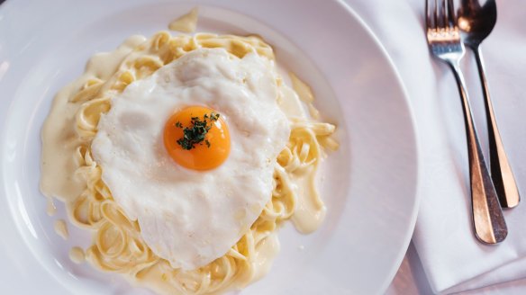 Truffled-egg fettucine.