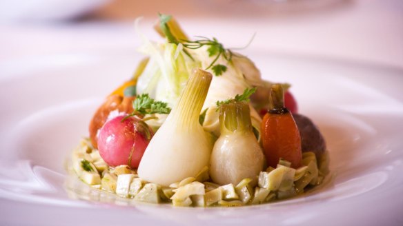 Salad at Vistamar Restaurant at the Hotel Hermitage Monte-Carlo.