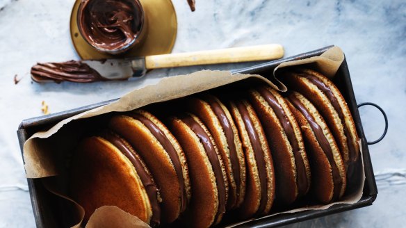 Adam Liaw's Japanese Nutella pancake sandwiches.