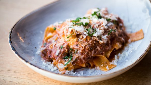 Go-to dish: Pappardelle with lamb shoulder and pecorino.