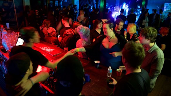 The Spectrum bar at the Exchange Hotel, Oxford Street.