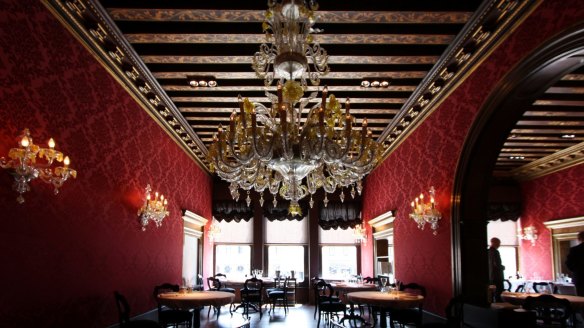 The magnificent interior of Quadri, in Venice.