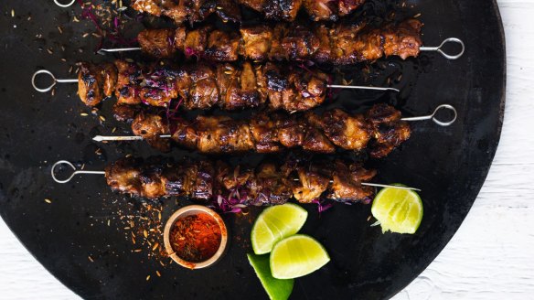 Spicy, charred Chinese-inspired skewers.