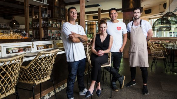 Chula chef Alvaro Valenzuela with Nicole Galloway, Peter Lew and Reece Griffths.