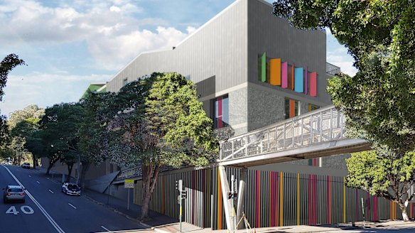 An artist's impression of the redeveloped Ultimo Public School from Wattle Street.