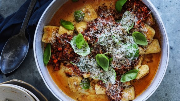 Pan-fried gnocchi with bolognese sauce from Three Blue Ducks owner-chef Mark LaBrooy.