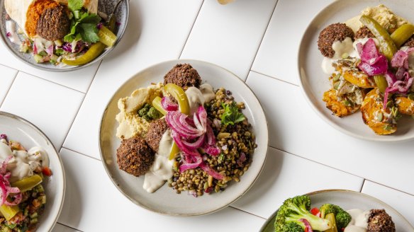 Falafel plates from Just Falafs in Fitzroy North.
