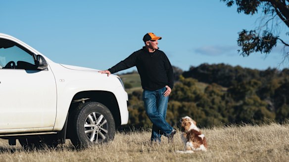 Steve Evans on his NSW property near the border: One of many landowners opposing a new buffer zone.