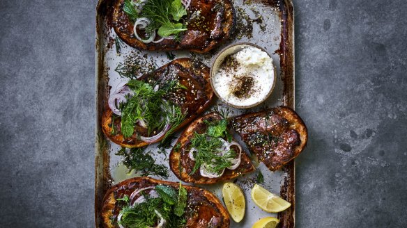 Turkish beef or lamb flatbreads.