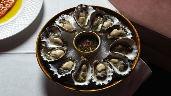 Sydney rock oysters at The Bar at the InterContinental Double Bay.