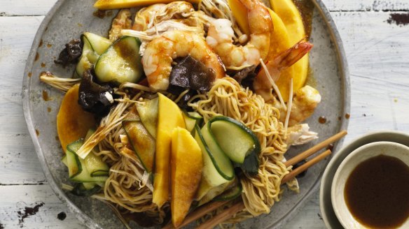 King prawn chicken and mango salad.
