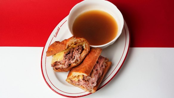 The french dip beef sandwich at Continental Deli CBD.