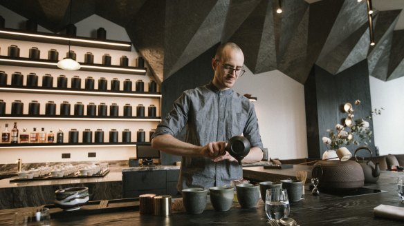 Tea sommelier Thibaut Chuzeville, at Yugen Tea Bar, which will soon be joined by Yugen Restaurant.