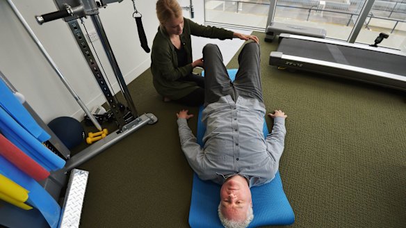 John Allison with exercise physiologist Thea Richardson.