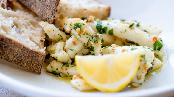 Calamari, garlic chilli and olive oil.