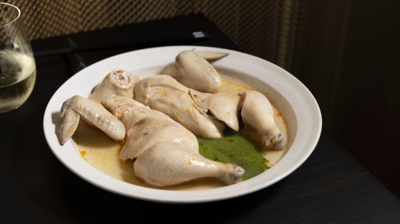 Drunken poussin is beautifully tender.