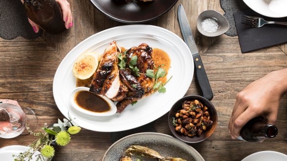 Whirly Bird in Pyrmont features rotisserie chicken on its extensive chook-based menu.
