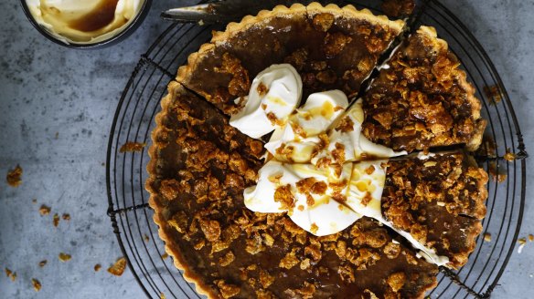 Helen Goh's next-level custard tart with crunchy cornflake topping.