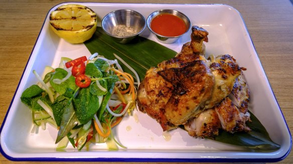 Grilled half chicken.