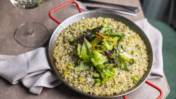 The summer paella with salsa verde is designed for Sydneysiders.