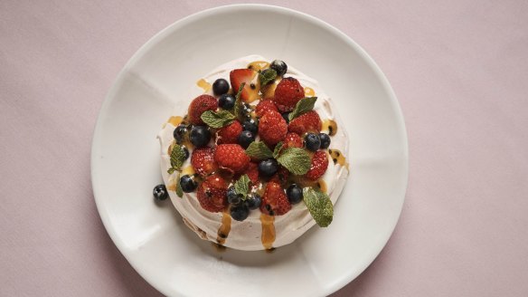 Bentley Group's pavlova with vanilla chantilly and berries made especially for Mother's Day.