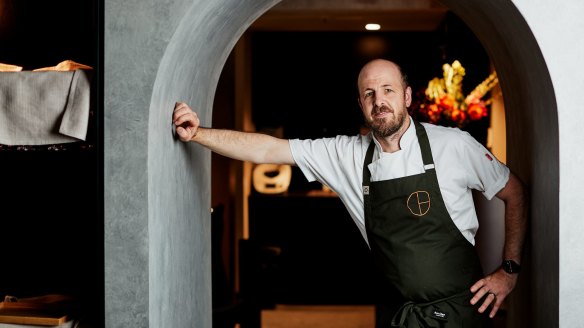 The Age Good Food Guide 2023 Chef of the Year, Julian Hills, at his restaurant Navi in Yarraville.
